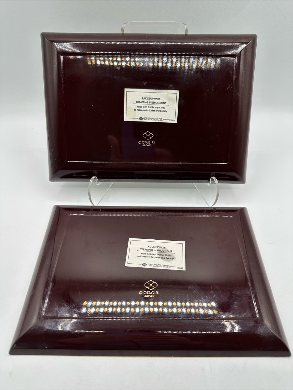 2 Otagiri Lacquerware Trays. Designed by Couroc Artist, Moira Wallace. 60s-70s - Picture 2 of 13